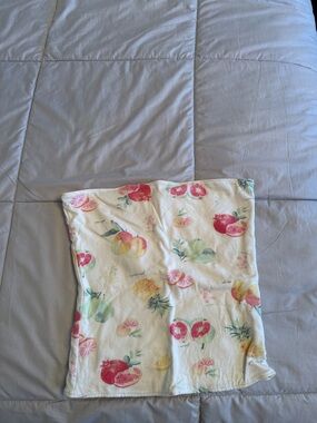 Hollister White Fruit-Print Strapless Crop Top